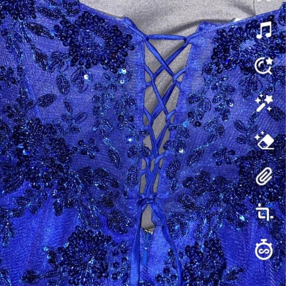 Elegant Blue Prom Dress - Picture 2 of 6